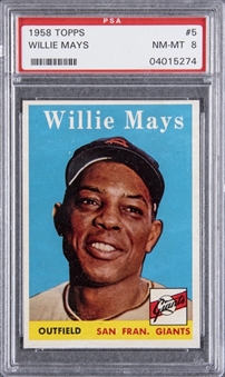 1958 Topps #5 Willie Mays – PSA NM-MT 8